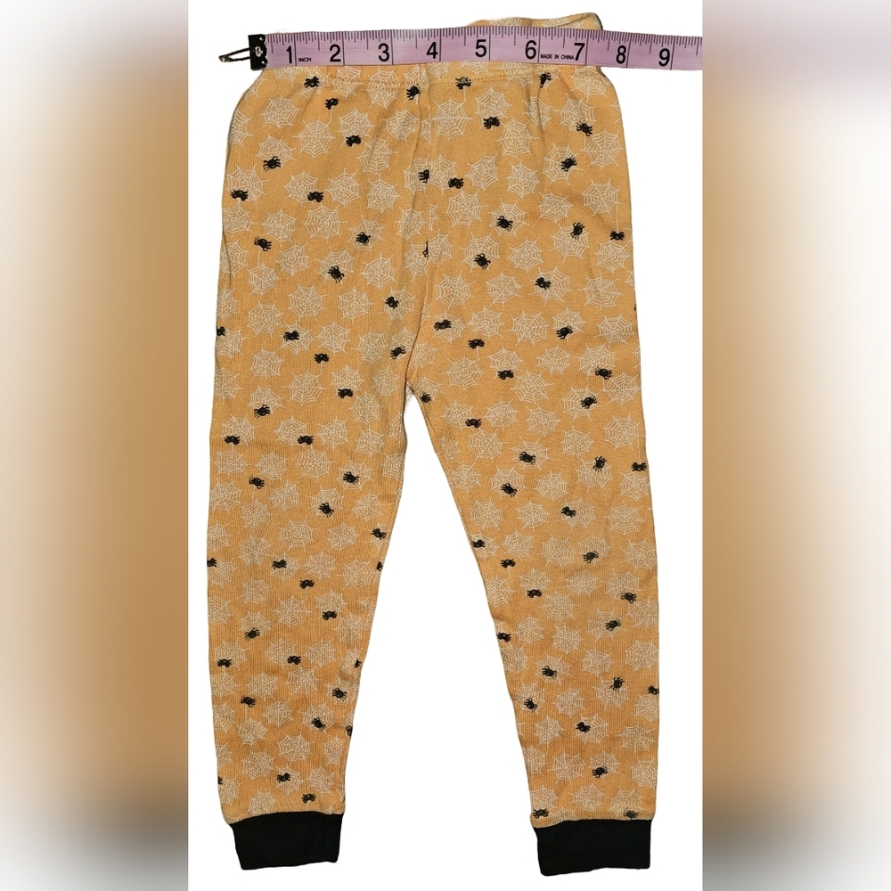 Burt’s Bees Kids Halloween Spider Pajamas Orange Black Organic Cotton Sz 3T - Picture 4 of 15